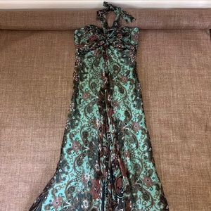 Strapless style halter bohemian gown